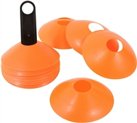 2" Plastic Disc Cone 24 Pack Orange with Carrier- Sports Training Gear