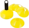 2" Plastic Disc Cone 24 Pack Yellow with Cone Carrier- Sports Training Gear