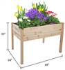 Raised Fir Wood Garden Planter 48"L x 34"W x 30"H Tool Free Assembly By Trademark Innovations