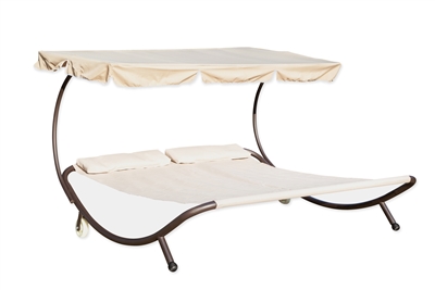 Double Hammock Bed Sunbed with Canopy by Trademark Innovations