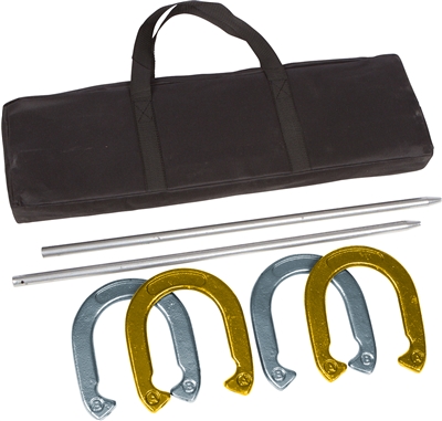 Trademark Innovations Pro Horseshoe Set Gold Silver Powder Coated Steel