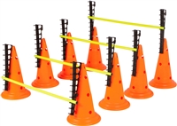Adjustable Hurdle Cone Set  8 Cones 4 Poles by Trademark Innovations