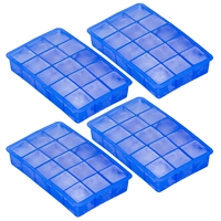 15 Cube Ice Cube Tray Makes Perfect Cubes in Freezer (4 Trays)