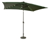 10' x 6.5' Rectangular Solar Powered LED Lighted Patio Umbrella by Trademark Innovations (Green)