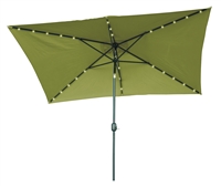 10' x 6.5' Rectangular Solar Powered LED Lighted Patio Umbrella by Trademark Innovations (Light Green)