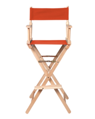 Director's Chair Counter Height Light Wood By Trademark Innovations (Orange)