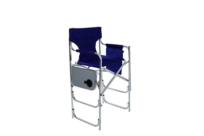 Aluminum Frame Tall Metal Director's Chair With Side Table by Trademark Innovations (Blue)