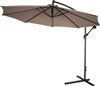 10' Deluxe Polyester Tan Offset Patio Umbrella by Trademark Innovations
