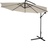 10' Deluxe Polyester Beige Offset Patio Umbrella