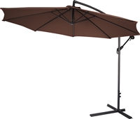 10' Deluxe Polyester Offset Patio Umbrella by Trademark Innovations (Dark Brown)