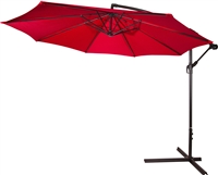 10' Deluxe Polyester Red Offset Patio Umbrella by Trademark Innovations