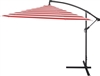 10' Deluxe Polyester Offset Patio Umbrella by Trademark Innovations (Red Stripe)