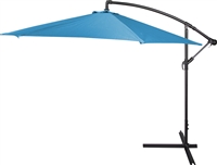 10' Deluxe Polyester Teal Offset Patio Umbrella by Trademark Innovations