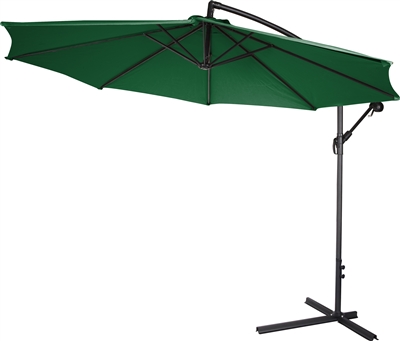 Acrylic Cantilever Offset 10ft Patio Umbrella by Trademark Innovations with Colorguard Fabric (Green)