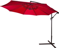 Acrylic Cantilever Offset 10ft Patio Umbrella by Trademark Innovations with Colorguard Fabric (Red)