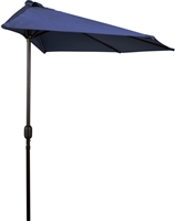 9' Patio Half Umbrella by Trademark Innovations (Blue)