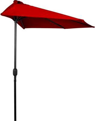 9' Patio Half Umbrella by Trademark Innovations (Red)