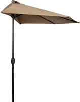 9' Patio Half Umbrella by Trademark Innovations (Tan)
