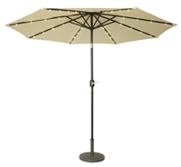 9' Deluxe Solar Powered LED Lighted Patio Umbrella by Trademark Innovations (Beige)