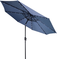 9' Deluxe Solar Powered LED Lighted Patio Umbrella by Trademark Innovations (Blue)