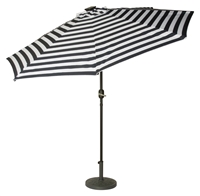 9' Deluxe Solar Powered LED Lighted Patio Umbrella by Trademark Innovations (Blue Striped)