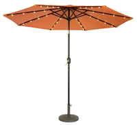 9' Deluxe Solar Powered LED Lighted Patio Umbrella by Trademark Innovations (Orange)