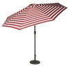 9' Deluxe Solar Powered LED Lighted Patio Umbrella by Trademark Innovations (Red Striped)