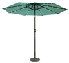9' Deluxe Solar Powered LED Lighted Patio Umbrella by Trademark Innovations (Teal)