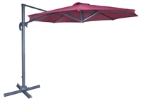10' Deluxe Red Polyester Offset Roma Patio Umbrella by Trademark Innovations