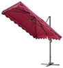 8.2 Foot Deluxe Square Polyester Red Offset Patio Umbrella by Trademark Innovations