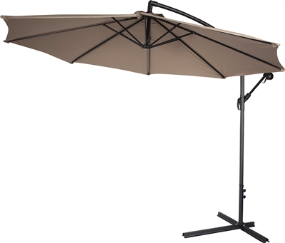 10' Premium Polyester Offset Patio Umbrella by Trademark Innovations (Tan)