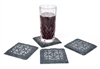 Slate Coaster Set of 4 4" x 4" Engraved with Contemporary Design- By Trademark Innovations