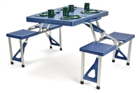 Portable Aluminum Folding Picnic Table with 4 Seats by Trademark Innovations