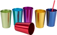 Retro Aluminum Tumblers Assorted Colors By Trademark Innovations (6, 16 oz.)