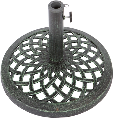 Cast Iron Umbrella Base 17.7 Inch Diameter by Trademark Innovations (Green)