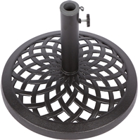 Cast Iron Umbrella Base 17.7 Inch Diameter by Trademark Innovations (Black)
