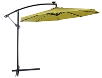 10' Deluxe Polyester Offset Patio Umbrella with LED lights by Trademark Innovations (Light Green)