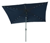 10' x 6.5' Rectangular Solar Powered LED Lighted Patio Umbrella by Trademark Innovations (Blue)