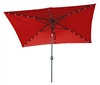 10' x 6.5' Rectangular Solar Powered LED Lighted Patio Umbrella by Trademark Innovations (Red)