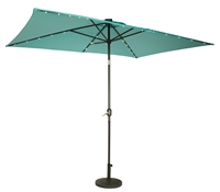 10' x 6.5' Rectangular Solar Powered LED Lighted Patio Umbrella by Trademark Innovations (Teal)