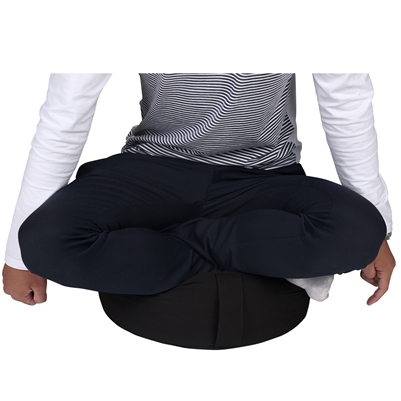 Cotton Yoga Meditation Round Cushion with Carry Handle by Trademark Innovations (Black)