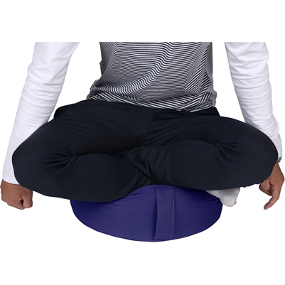 Cotton Yoga Meditation Round Cushion with Carry Handle by Trademark Innovations (Blue)