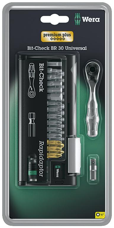 073640 Bit Set 30 Pc (Sl/Hx/Ph/Pz/Tx/Txbo) With Mini Ratchet Eur Carded Bc Br 30 Universal + 8001 A 1/4 in. Sb