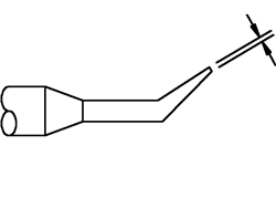 1/64 Conical, Sharp, Bent 30 Degrees, Extended TD-100 Soldering tip 