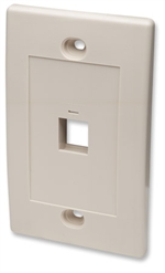 Wall Plate Flush Mount, 1 Outlet, Ivory