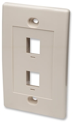 Wall Plate Flush Mount, 2 Outlet, Ivory