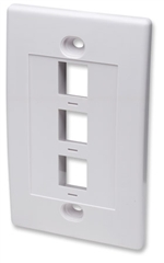 Wall Plate Flush Mount, 3 Outlet, White