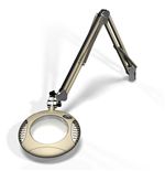 LED Illuminated Magnifier Green-Lite, 6", 2.25x(5 Diop), 43" arm, Screw Down Base Assembly, Multi Angle LEDs, 120-240V, Shadow White