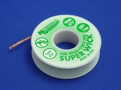 Static Free Super Wick, Size No.(3), Width(.075"), Colour Code(Green), Length(50')