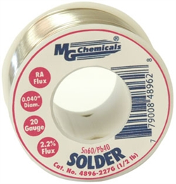 SN60/40 RA Flux 0.04", 20 Gauge, 1/2 Lb, Leaded Solder Wire